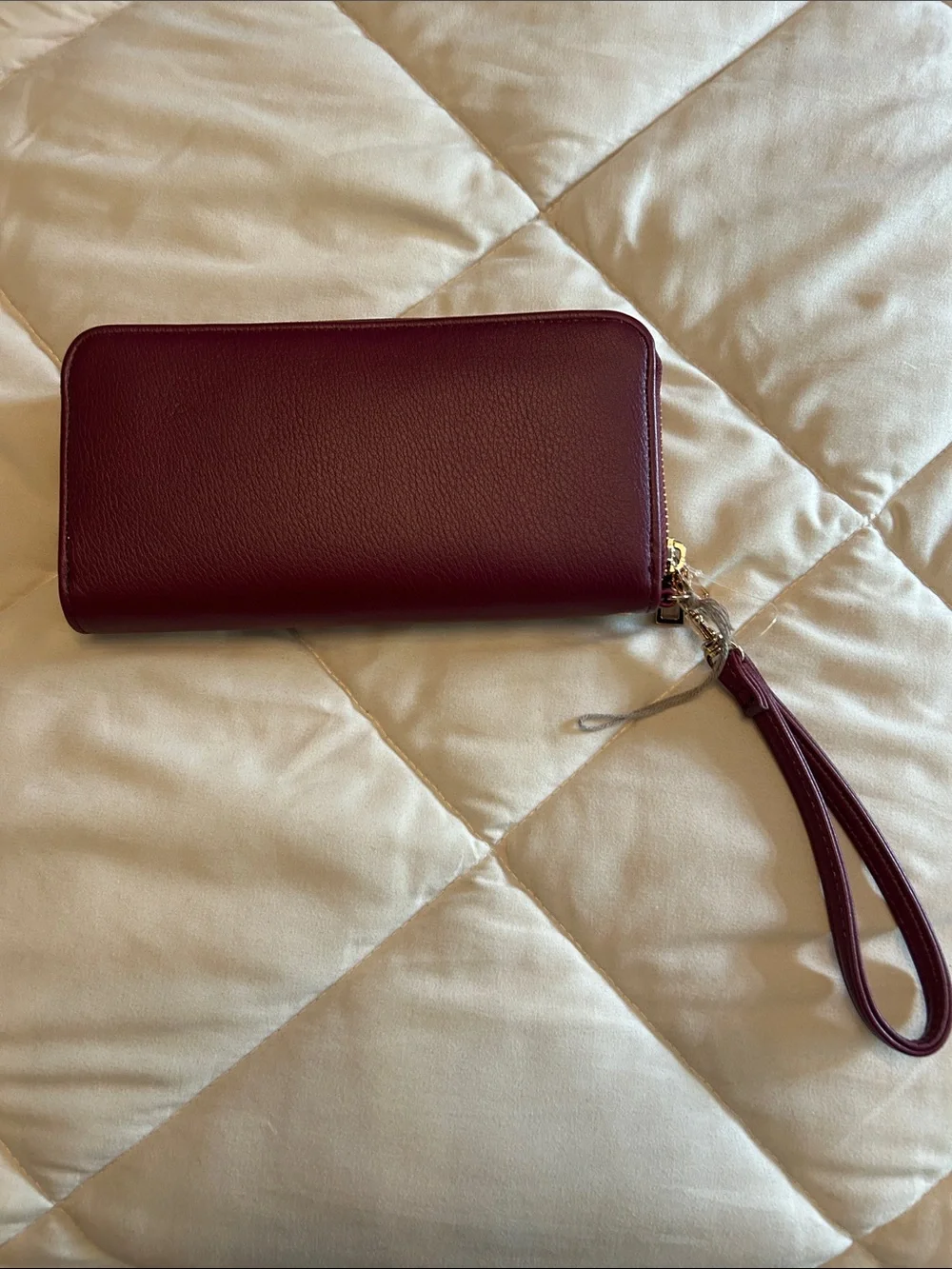 a new day Burgundy Zip-Around Wristlet with Tassel Strap